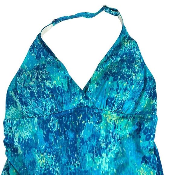 LL Bean One-Piece Halter Swim Dress 16 Long - Picture 5 of 10